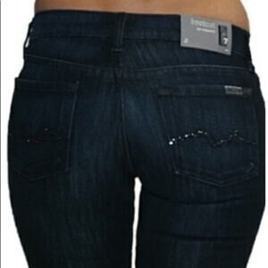 7 For All Mankind Bling Crystal Pocket Bootcut Jeans in Rustic Canyon NWT Sz 28